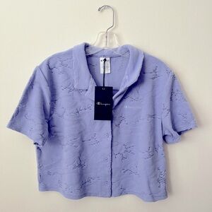 Champion Women's Freeplay Jacquard Terry Shirt - Peri Blue - Small